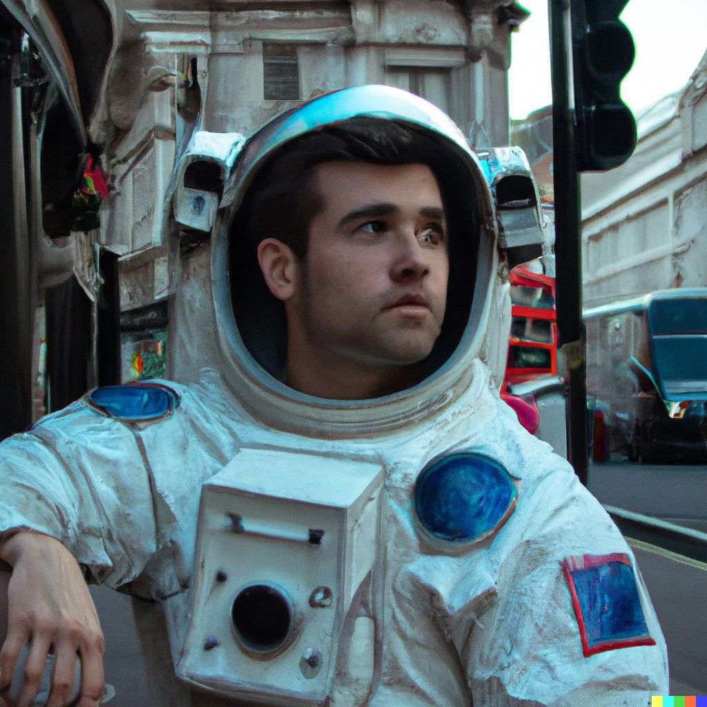 an astronaut in London